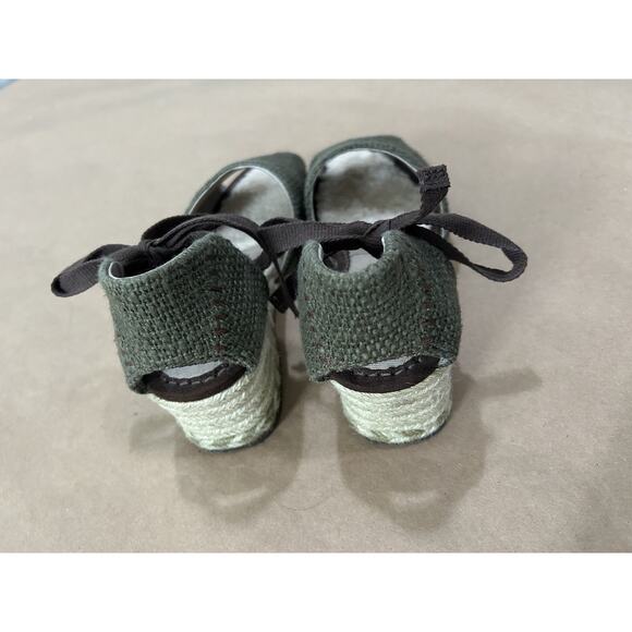 UGG Australia Mar Green Suede Espadrille Wedge Heels With Ankle Tie Size US 9 - Picture 10 of 11